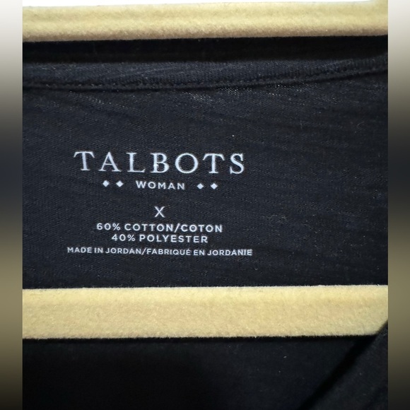 Talbots - Black Vneck Classic Tee - Size X  (Reg size XL) - Picture 3 of 3